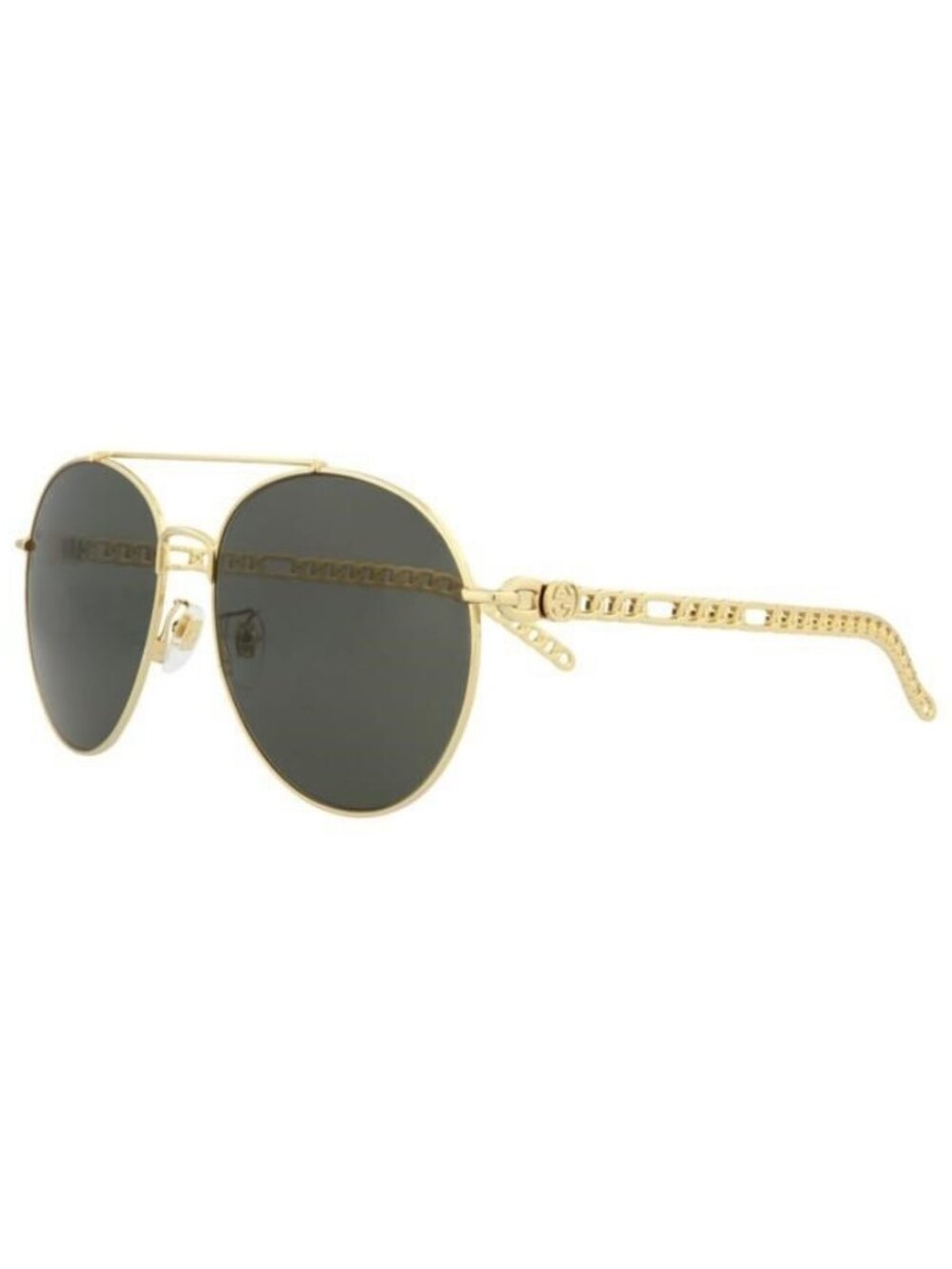 New Gucci Womens Round/Oval Gold Gold Grey Fashion Designer Sunglasses
